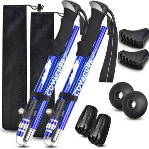 Covacure Trekking Poles Collapsible Hiking Poles - Aluminum Alloy 7075 Trekking Sticks with Quick Lock System, Telescopic, Collapsible, Ultralight for Hiking, Camping