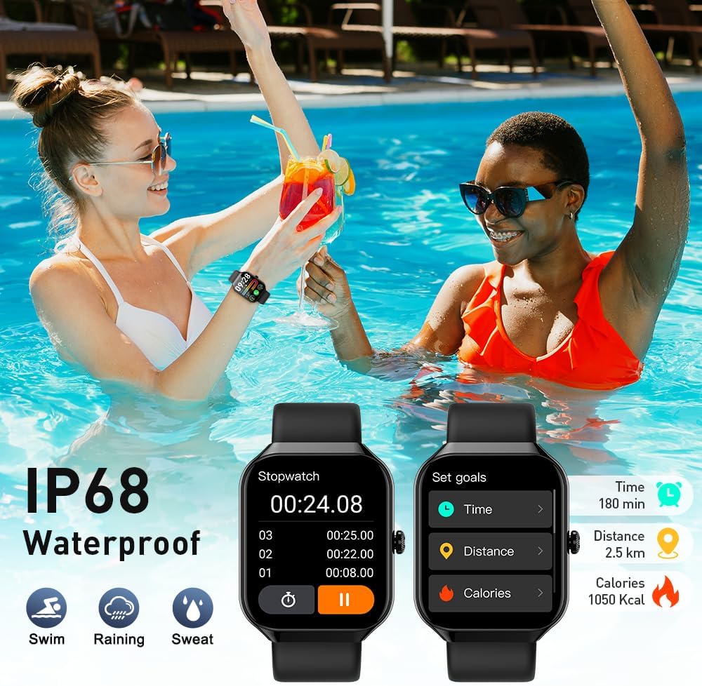 Smart Watch(Answer/Make Call), 1.96" HD Smartwatch for Men Women, 2025 New Fitness Watch with 110+ Sport Modes, Heart Rate, Sleep Monitor, Pedometer, IP68 Waterproof Activity Tracker for Android iOS - Image 7