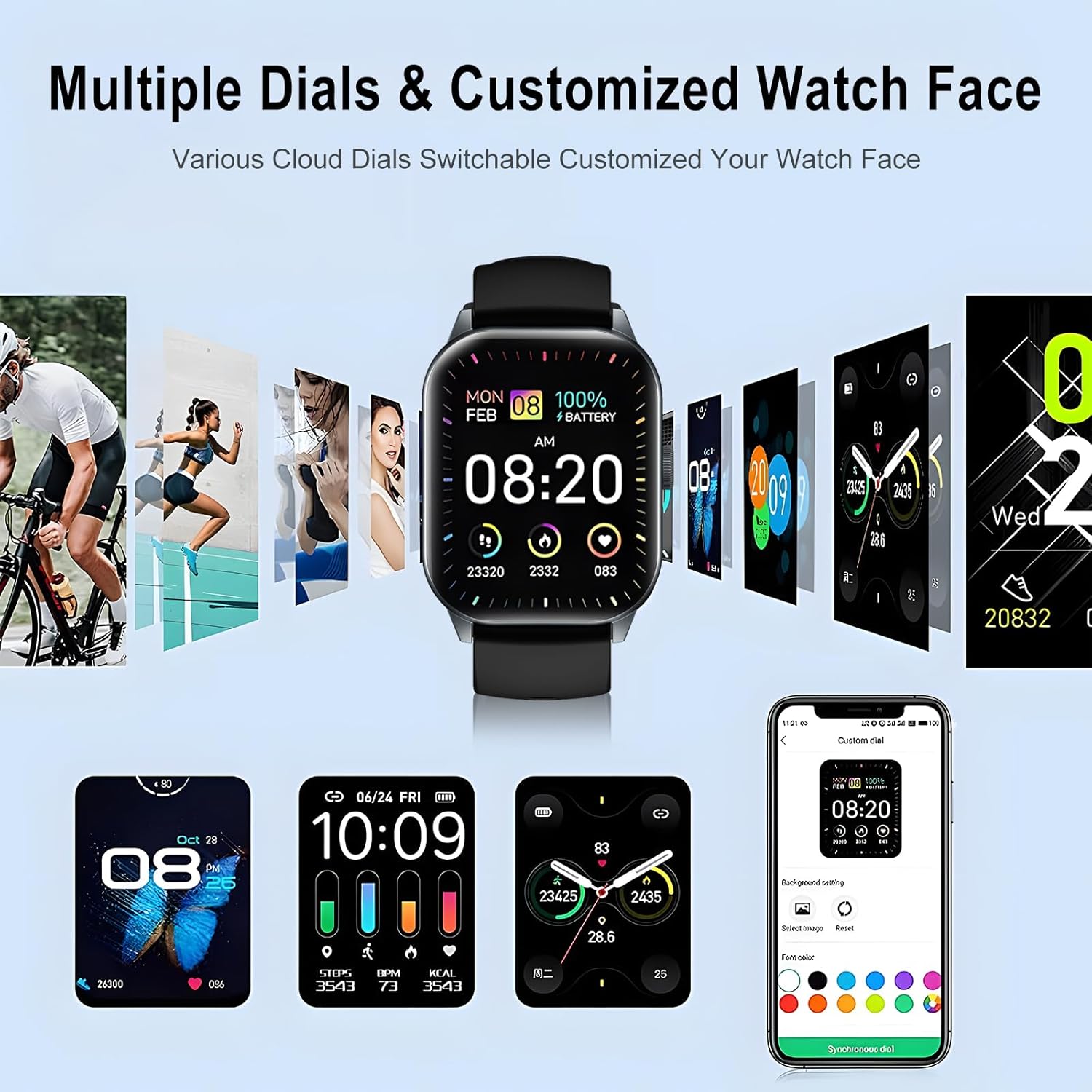 Smart Watch for Men Women Answer/Make Calls,Smartwatch with Heart Rate Sleep Counter Fitness Tracker, 100+ Sport Modes IP68 Waterproof Step Counter Smartwatch for iOS Android. - Image 4