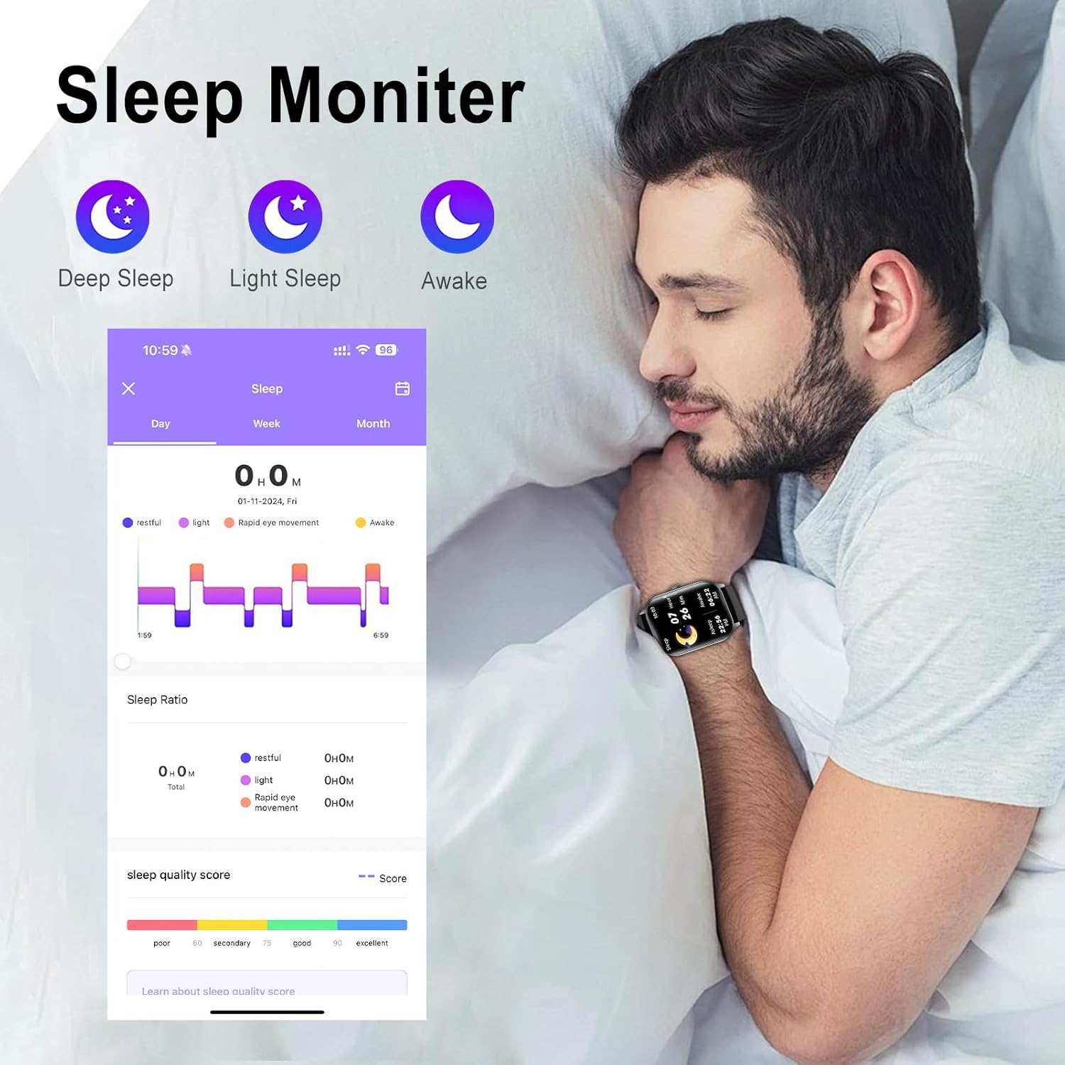 Smart Watch for Men Women Answer/Make Calls,Smartwatch with Heart Rate Sleep Counter Fitness Tracker, 100+ Sport Modes IP68 Waterproof Step Counter Smartwatch for iOS Android. - Image 5